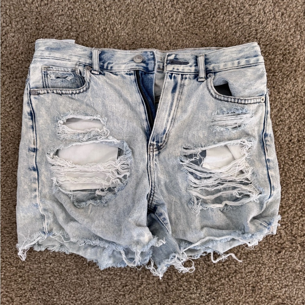 American Eagle Blue Jean Shorts Distressed Cut-Offs